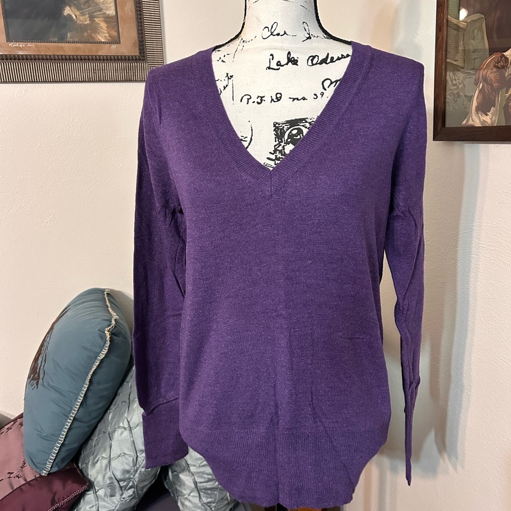 Like New Purple V-Neck Sweater by Mossimo.